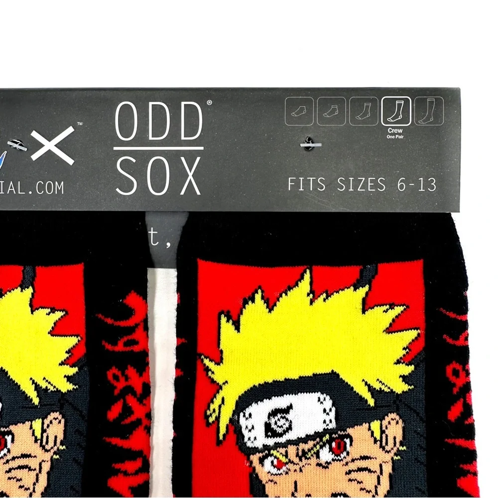 Odd Sox Naruto Shippuden Crew Socks Mens Womens Anime Manga Orange Novelty Gift